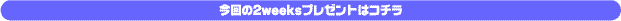 今回の2weeksプレゼントはコチラ